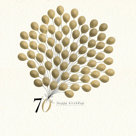 Balloons 70th Birthday Card