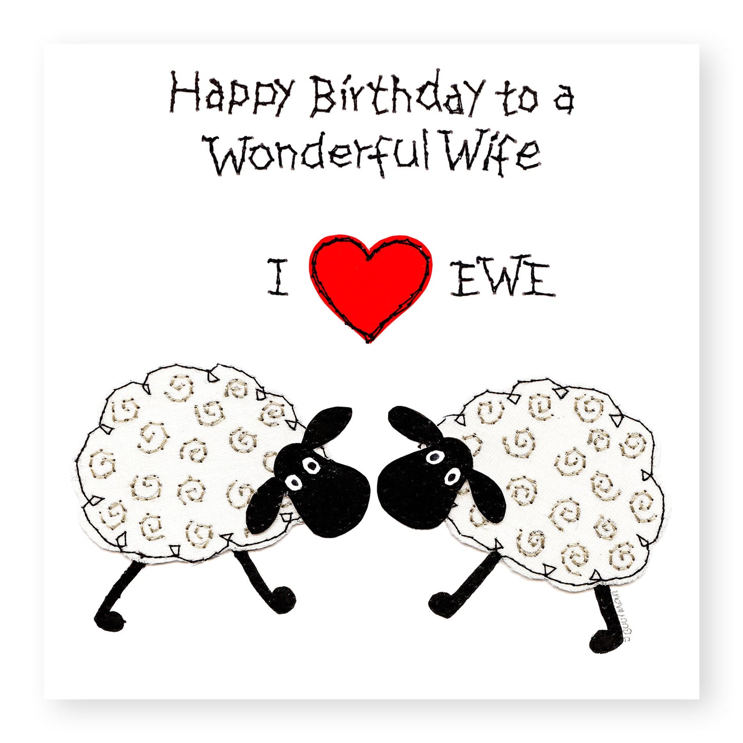 Wonderful Wife "I Love Ewe" Sheep Birthday Card