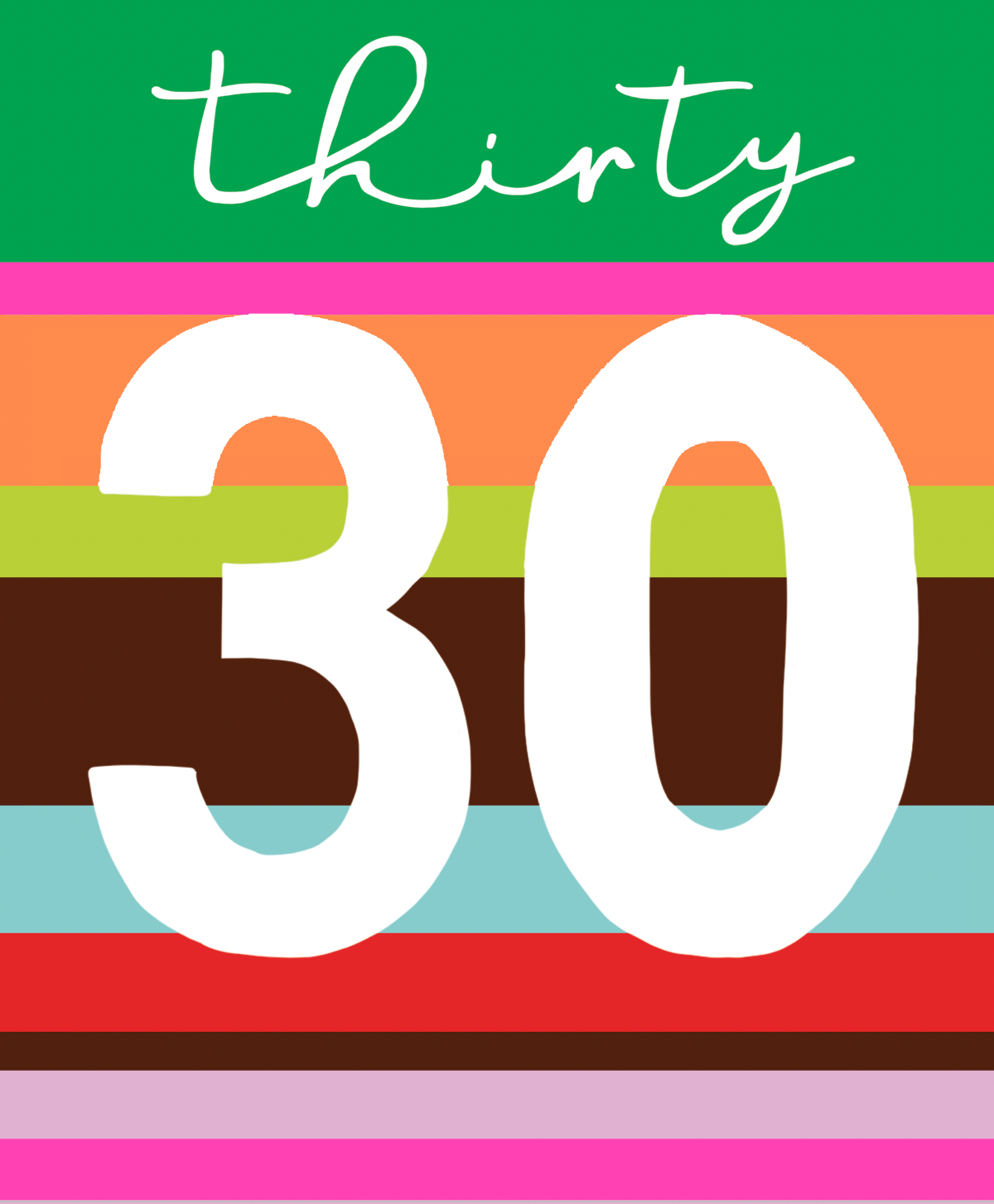 Stripe 30th Birthday Card