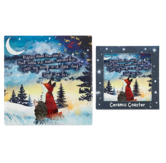 Fox Under The Moon "Wonderful Friend" Coaster