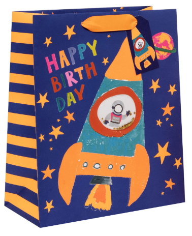 Happy Birthday Rocket Gift Bag