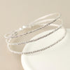 POM Silver plated triple strand crystal bracelet