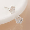 POM Silver plated and golden textured flower stud earrings