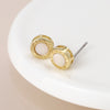 POM Golden roman numeral clock stud earrings