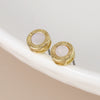 POM Golden roman numeral clock stud earrings