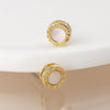 POM Golden roman numeral clock stud earrings