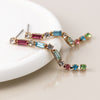POM Golden multicolour crystal strand earrings
