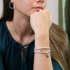 POM Silver plated amulet and heart charm bracelet