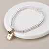 POM Silver plated amulet and heart charm bracelet