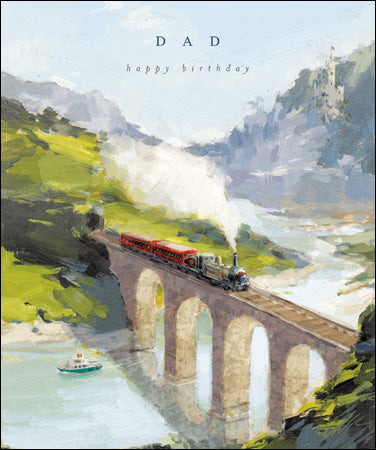 Steam Train Dad Birthday Card