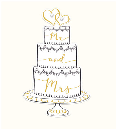 "Mr & Mrs" Wedding Cake Card