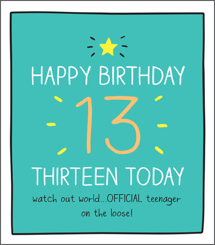 "Official Teenager" 13th Birthday Card