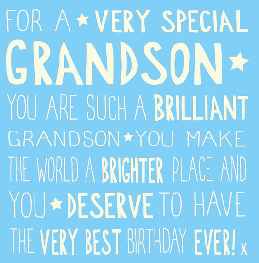 Very Special Grandson Birthday Card
