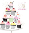 Sister Cupcakes Birthday Card
