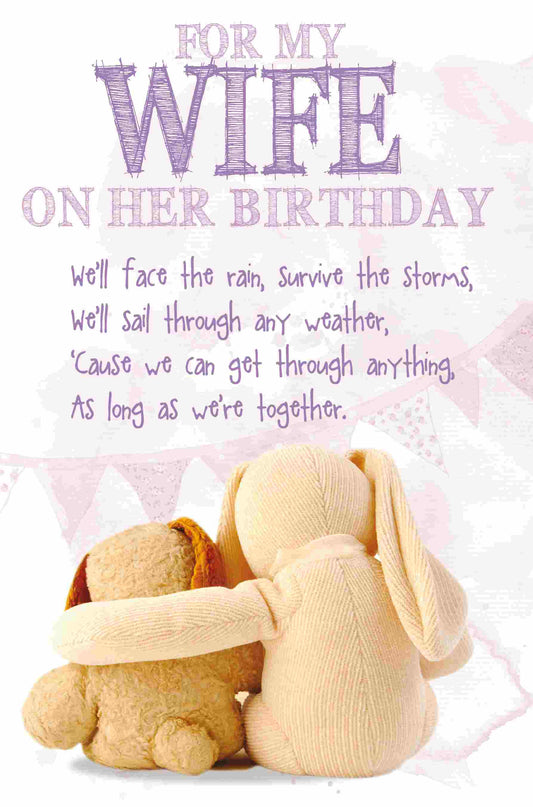Cute Teddy Wife Birthday Card