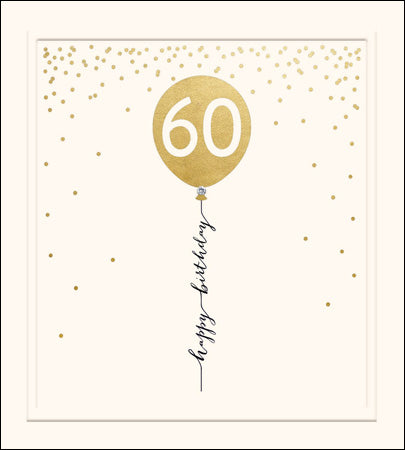 60th Balloon Happy Birthday Card