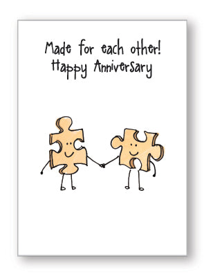 "Made For Each Other" Jigsaw Pieces Anniversary Card