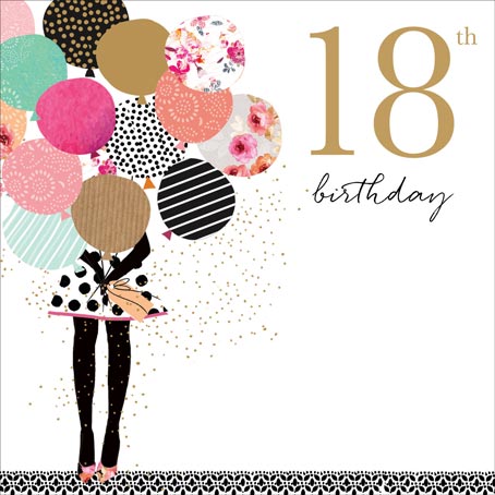 Balloons 18th Birthday Card