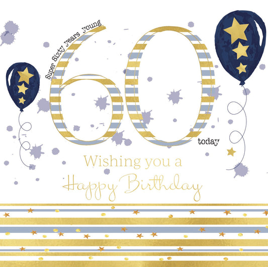 Balloons 60th Birthday Card