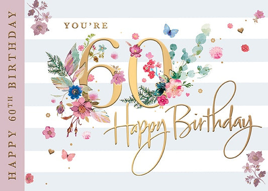 "You're 60" Floral Birthday Card