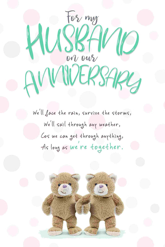 "For My Husband" Anniversary Bear Card