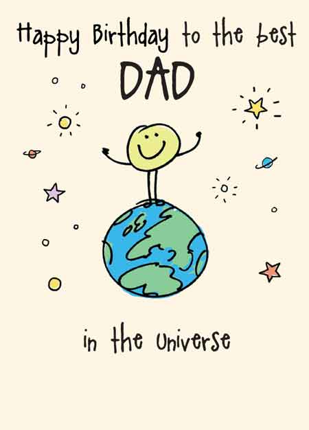 "Best Dad In The Universe" Birthday Card