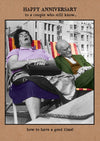 Old Couple Asleep In Deckchairs Anniversary Card