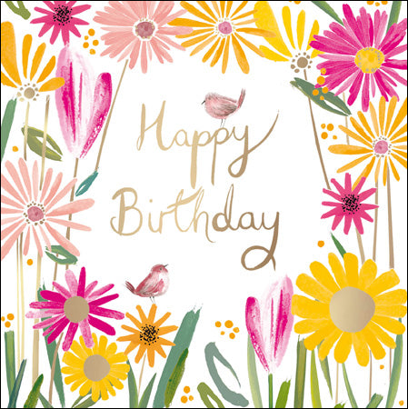 Bright Flowers Birthday Card