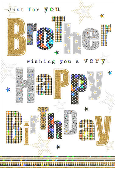 Graphic Text Brother Birthday Card