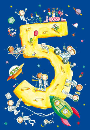 Space 5th Birthday Card