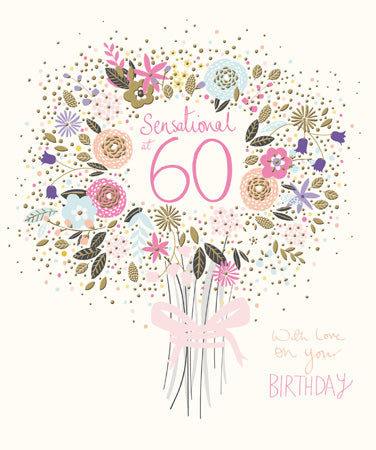 Sensational Floral 60th Birthday Card