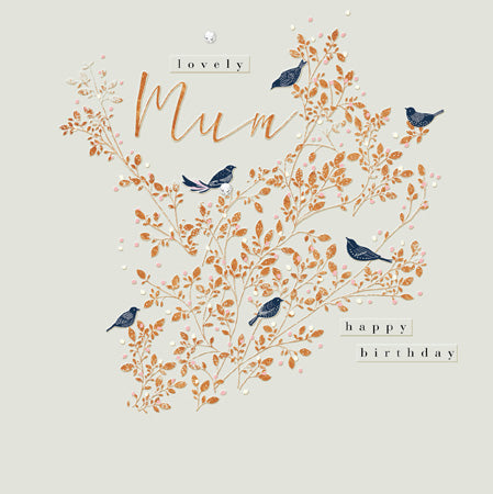 "Lovely Mum" Birds Birthday Card