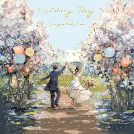 "Wedding Day Congratulations" Couple Dancing Card