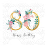 80th Flowers Birthday Card