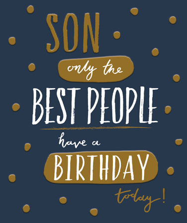 Navy & Gold Son Birthday Card