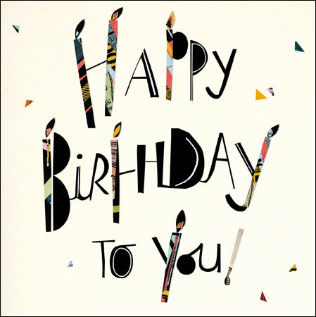 Black and White Happy Birthday Card