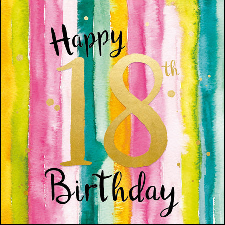 Watercolour 18th Birthday Card