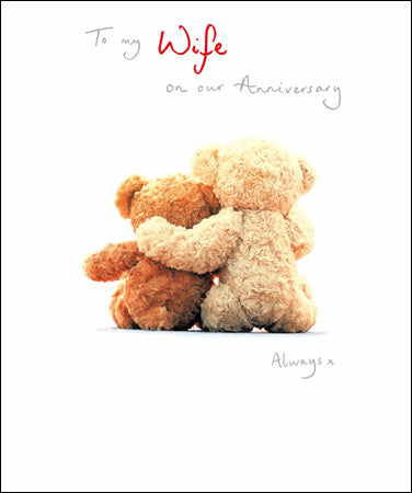 "To My Wife On Our Anniversary" Bear Card