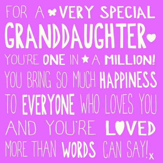 Very Special Grandaughter Birthday Card
