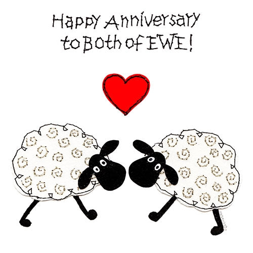 "To Both Of Ewe" Sheep Happy Anniversary Card