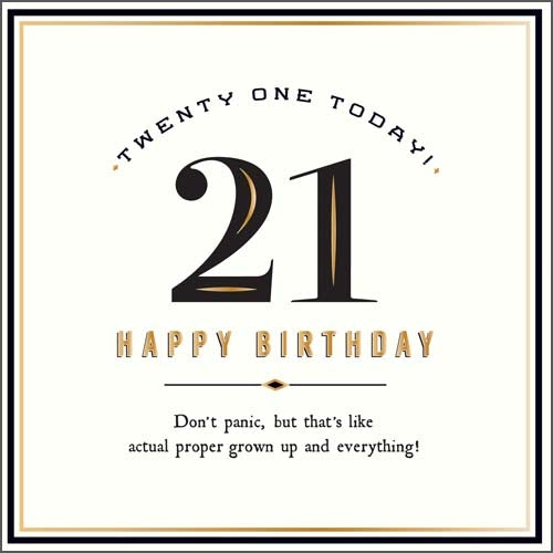 "Actual Proper Grown Up" 21st Birthday Card