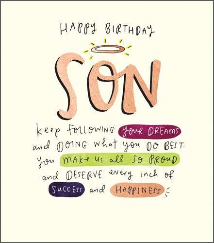 "You Make Us Proud" Son Birthday Card