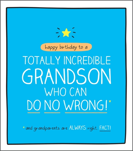 "Totally Incredible Grandson" Birthday Card