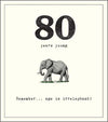 80 Age Is Irrelephant Birthday Card
