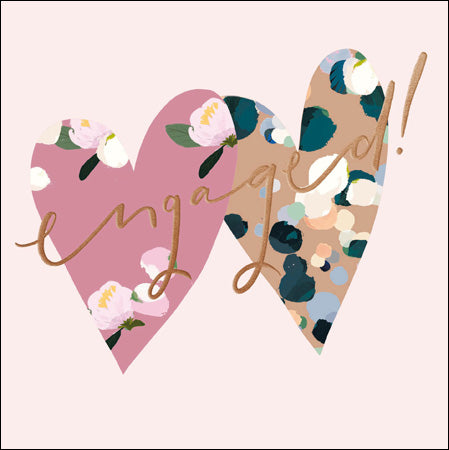 "Engaged!" Hearts Card