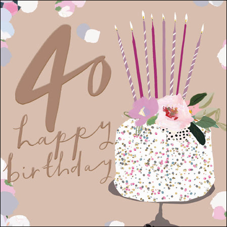 Cake 40th Birthday Card