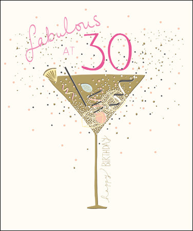 Cocktail Fabulous 30th Birthday Card