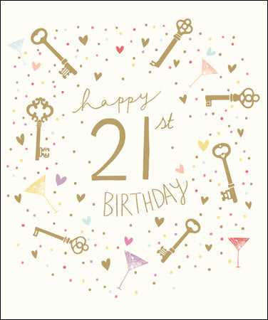 Keys 21st Birthday Card