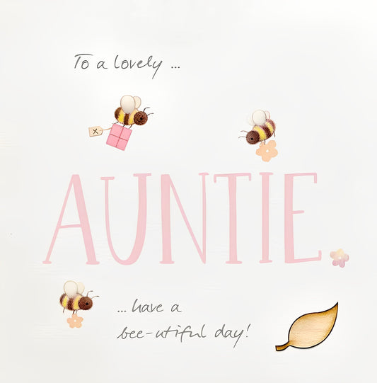 Bees Buzzing Aroud Auntie Birthday Card
