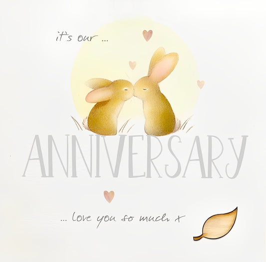 "It's Our Anniversary" Two Bunnies Card